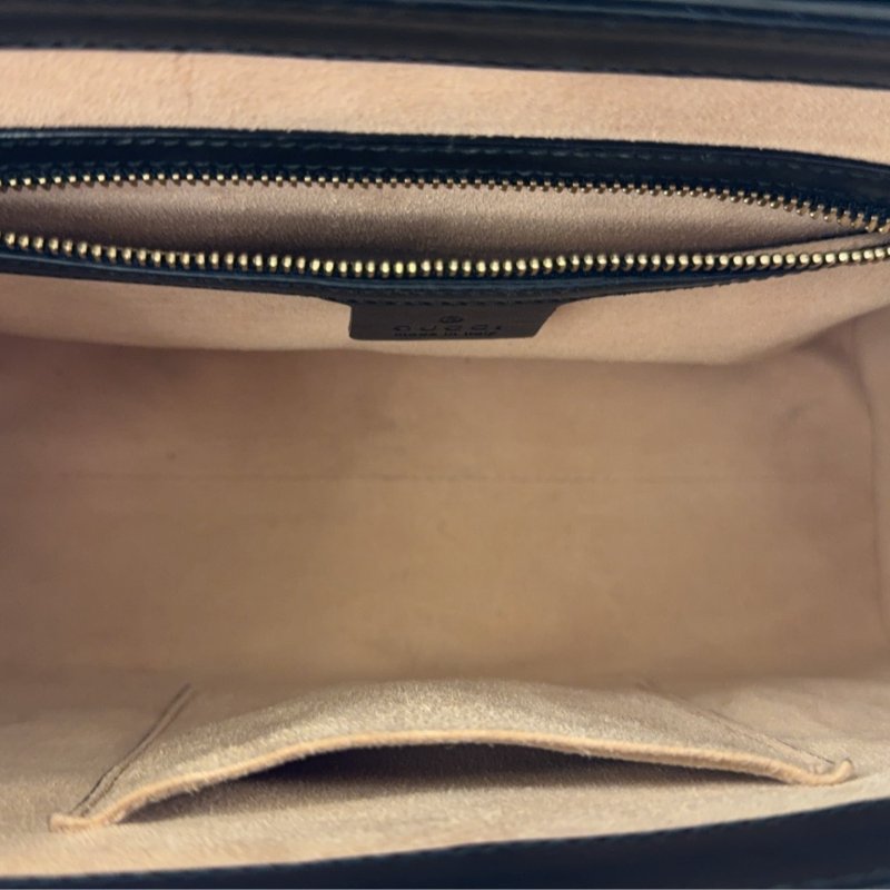 GUCCI 黑色壓花 Padlock月光寶盒兩用包-8