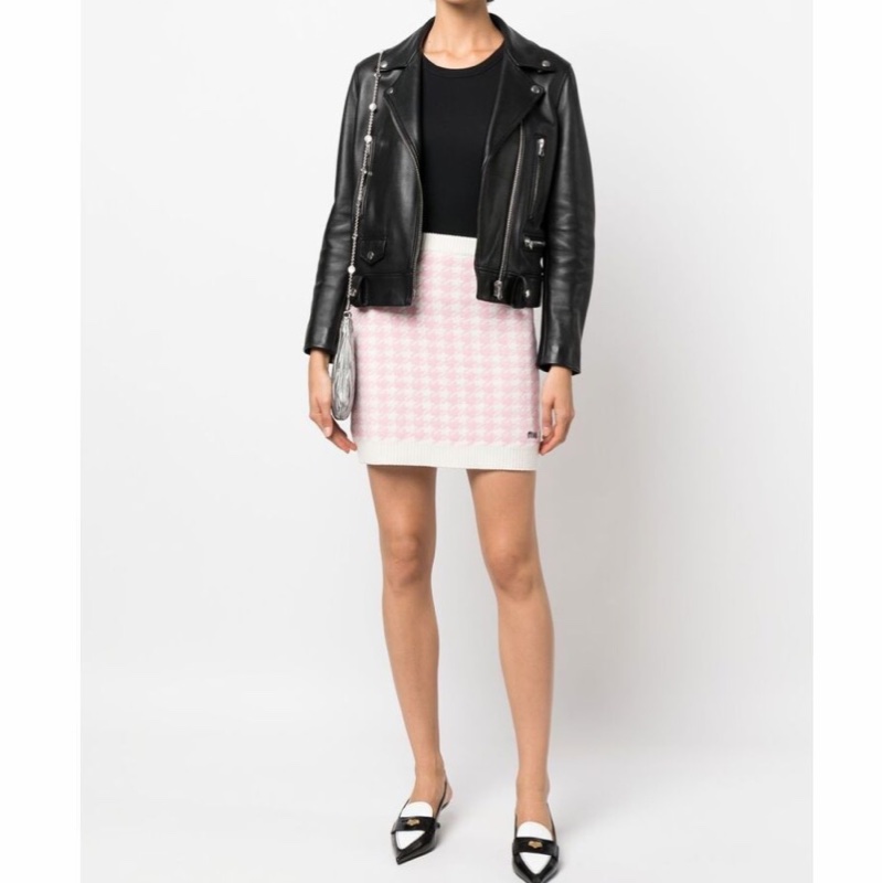 Miu Miu 女士 徽標針織半身裙IT-40碼-4