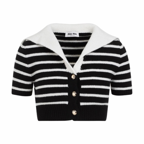 Miu Miu 女士 條紋短袖針織衫IT-38 IT-40 IT-42碼