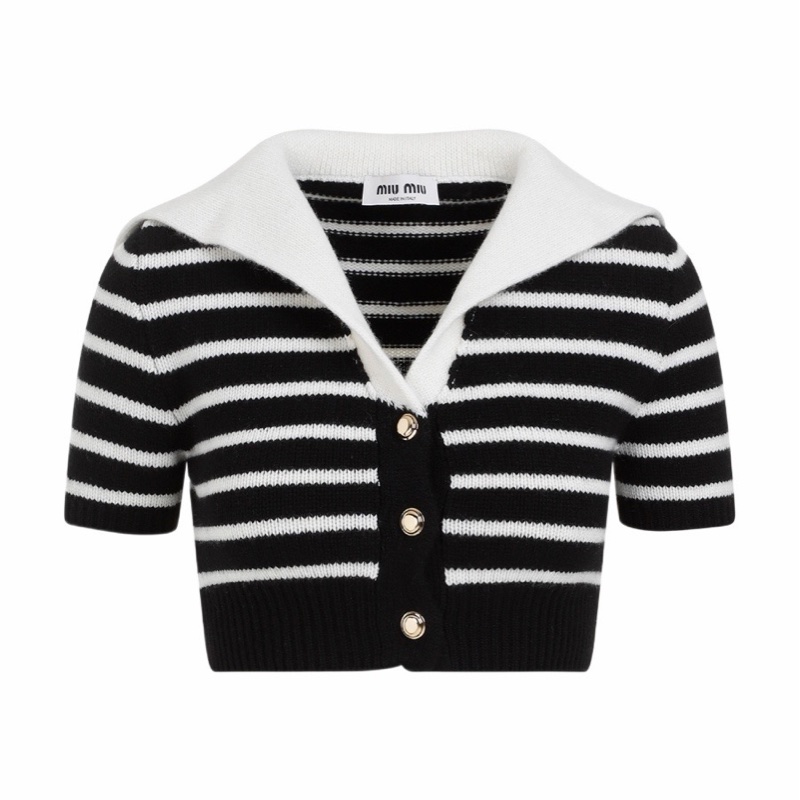 Miu Miu 女士 條紋短袖針織衫IT-38 IT-40 IT-42碼-0