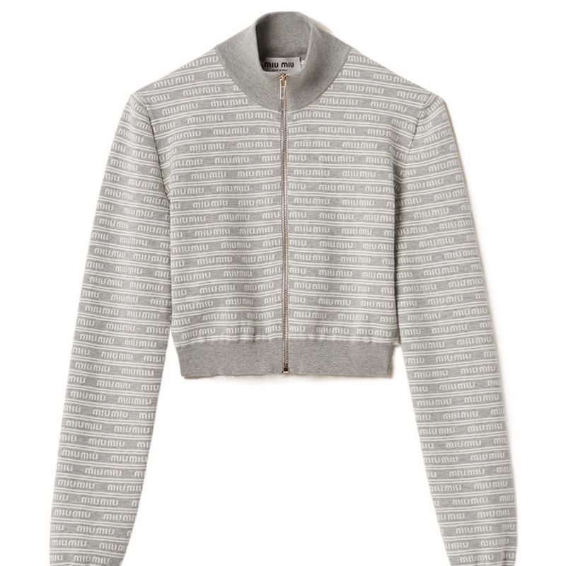 Miu Miu 女士 通體徽標針織衫IT-36 IT-38碼-0