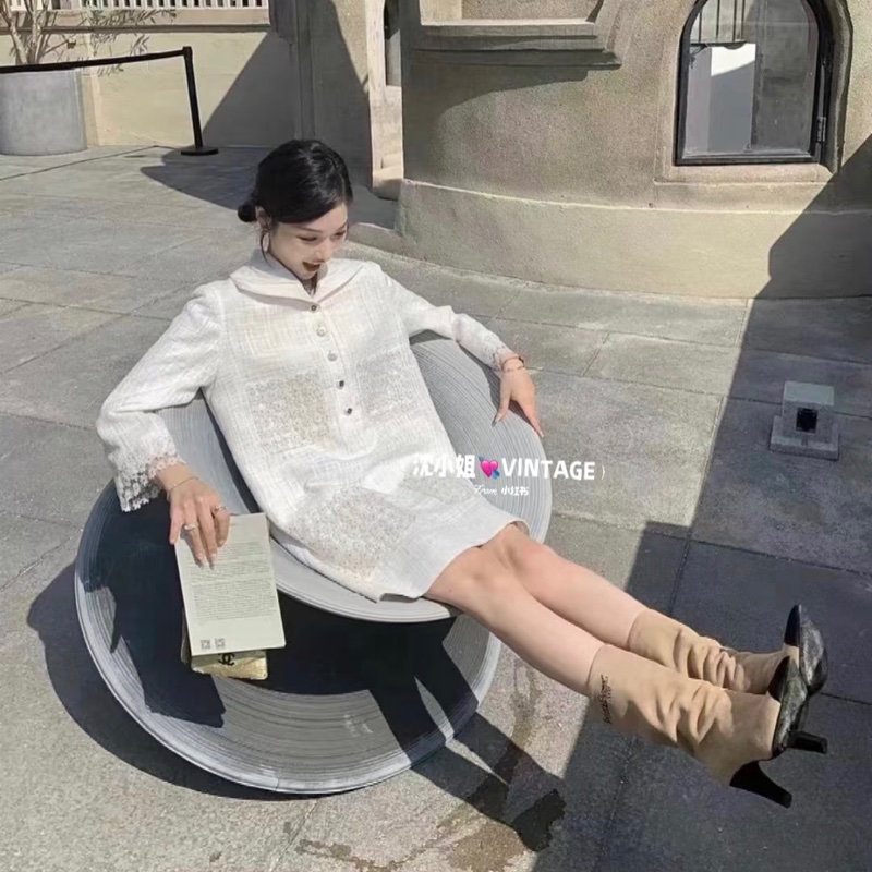 Chanel 拼接麂皮長靴-2