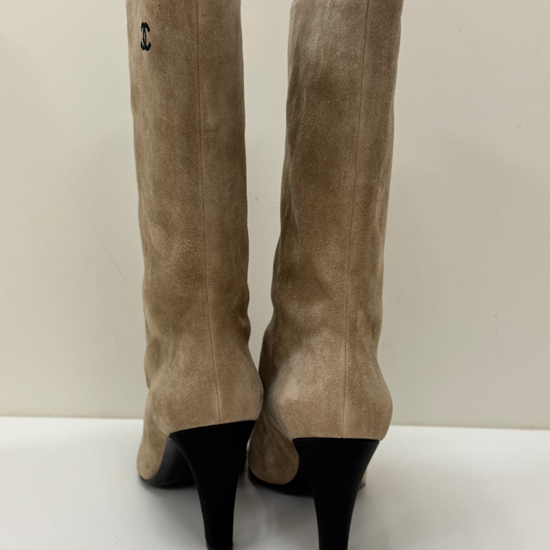 Chanel 拼接麂皮長靴-5