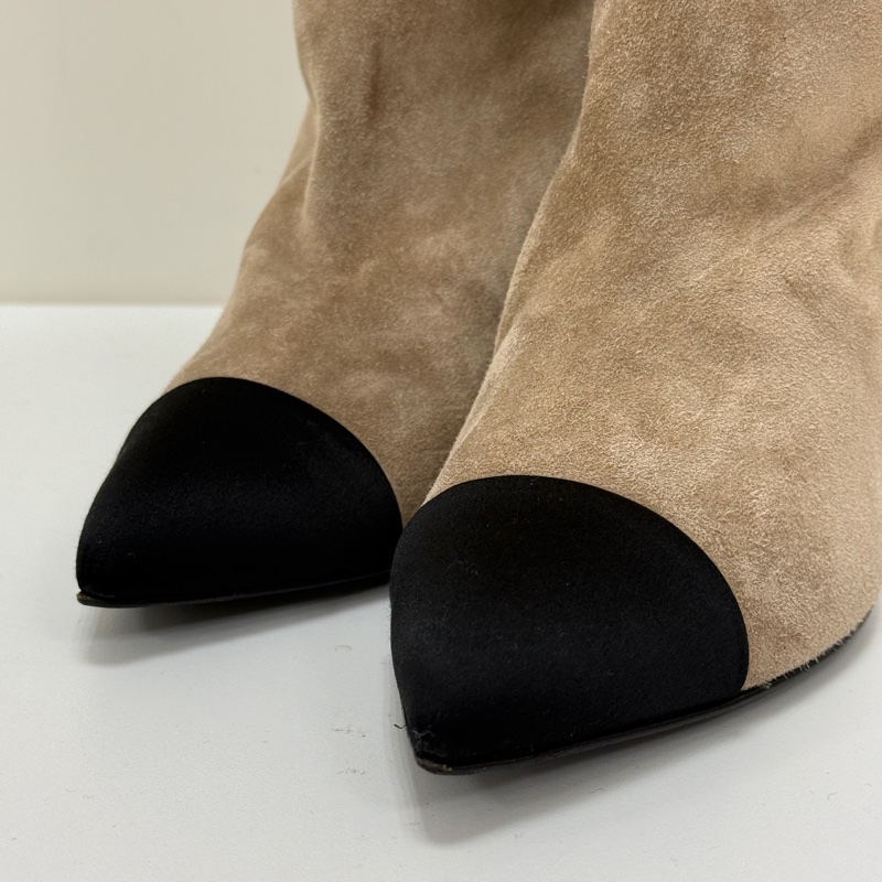 Chanel 拼接麂皮長靴-7