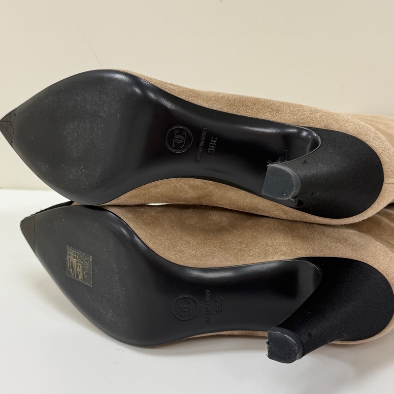 Chanel 拼接麂皮長靴-10