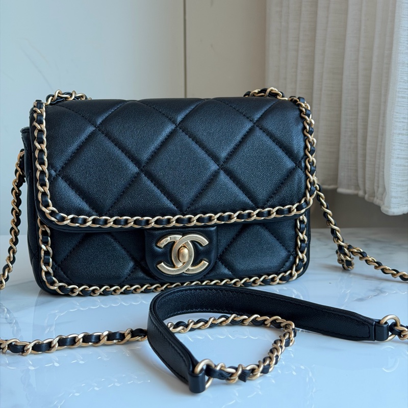 CHANEL 24K滾邊鏈條包 香奈兒晶片款🩷必買款-20