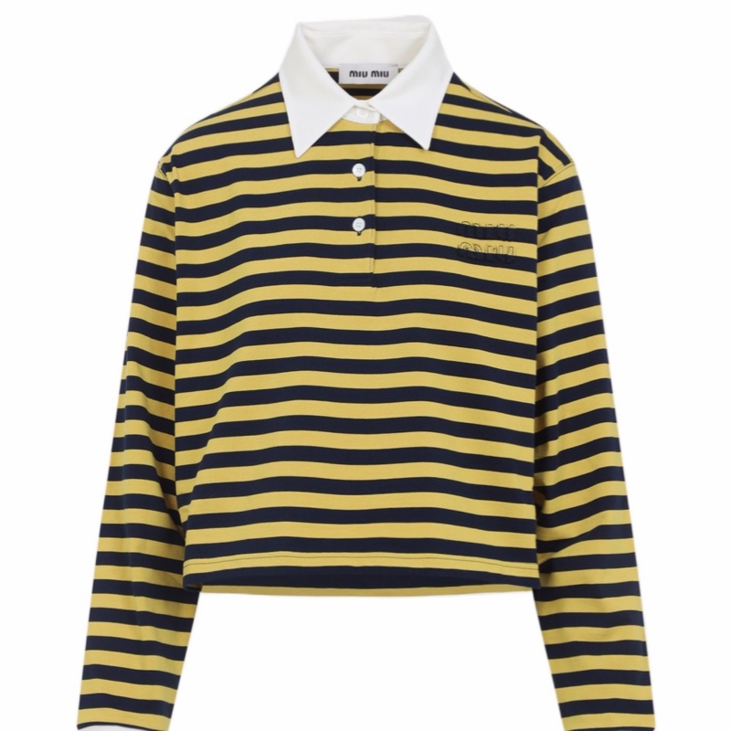 Miu Miu 女士 翻領長袖Polo衫XS S M L碼-3