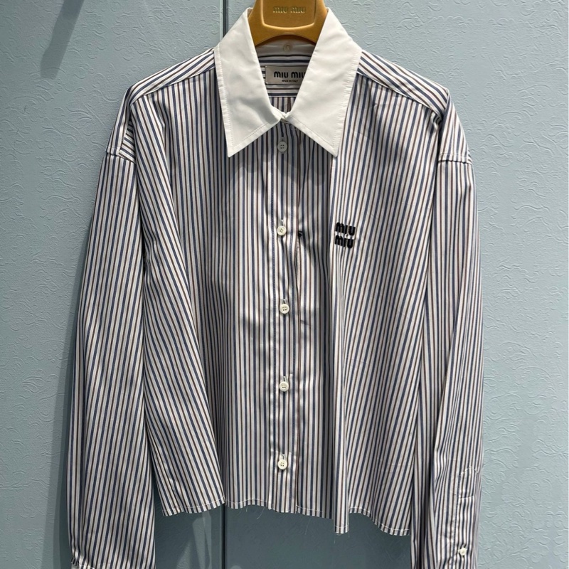 Miu Miu 女士 條紋府綢襯衫IT-38 IT-40 IT-42碼-1