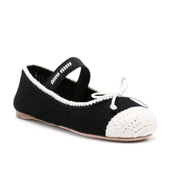 Miu Miu 女士 蝴蝶結裝飾平底鞋36.5 37.5 38 38.5 40碼-0