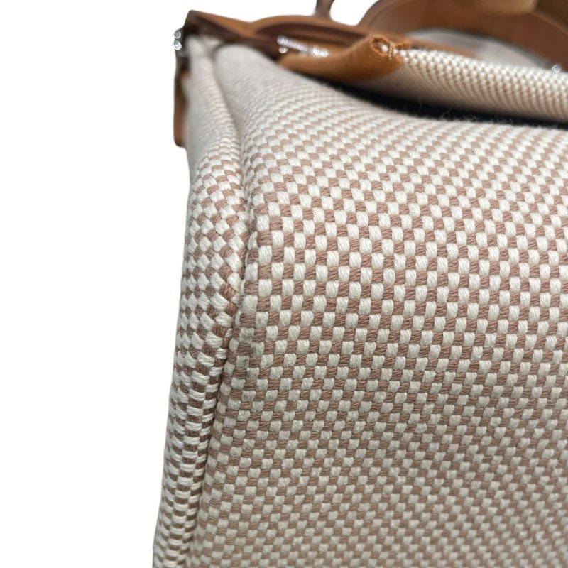 HERMES 愛馬仕 HERBAG 30 側背包 帆布×皮革 棕色 銀釦-7