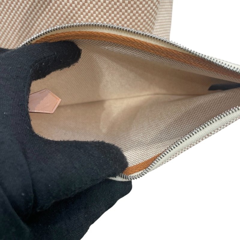 HERMES 愛馬仕 HERBAG 30 側背包 帆布×皮革 棕色 銀釦-14