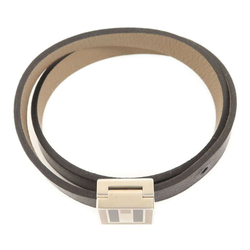 HERMES Swift皮革A To Z金扣手鏈Bleu Indigo-3