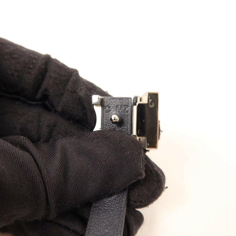 HERMES Swift皮革A To Z金扣手鏈Bleu Indigo-9