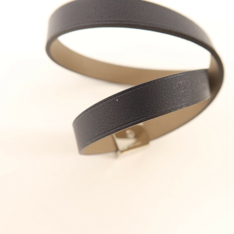 HERMES Swift皮革A To Z金扣手鏈Bleu Indigo-12