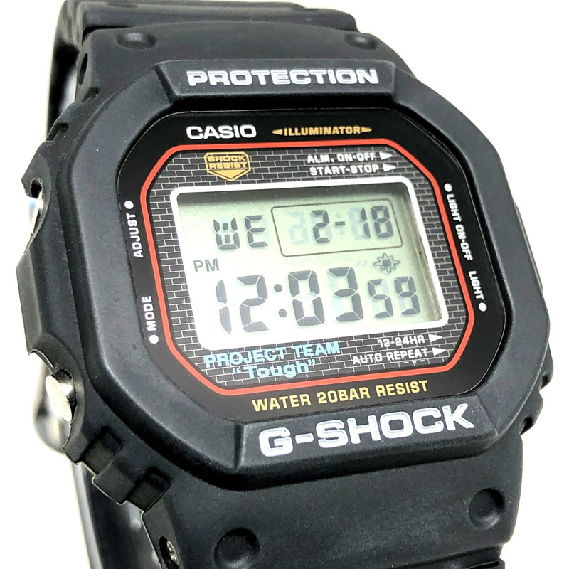 卡西歐 G-SHOCK DW-5000SP-1 20週年紀念款腕錶,旋入式後蓋,鏡面後蓋,EL背光,PROJECT TEAM Tough系列,2003年5月發售,三國丘店-3