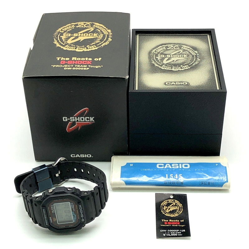 卡西歐 G-SHOCK DW-5000SP-1 20週年紀念款腕錶,旋入式後蓋,鏡面後蓋,EL背光,PROJECT TEAM Tough系列,2003年5月發售,三國丘店-9
