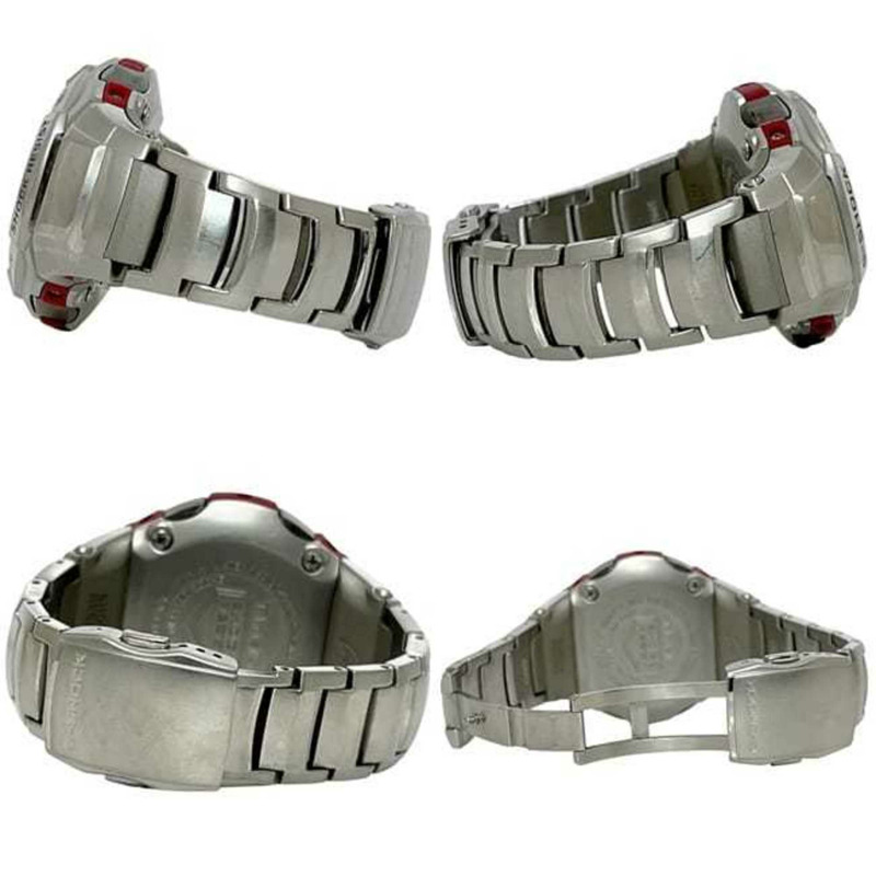 卡西歐 G 系列手錶 f-24971 銀/紫色 G-Shock GW-1210J 男士不鏽鋼石英錶 CASIO 數位/類比 ec-24971-2