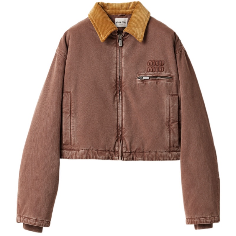 Miu Miu 女士 天鵝絨領華達呢夾克IT-38 IT-44碼-0