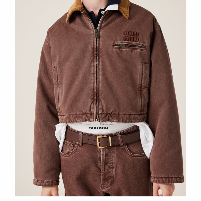 Miu Miu 女士 天鵝絨領華達呢夾克IT-38 IT-44碼-1