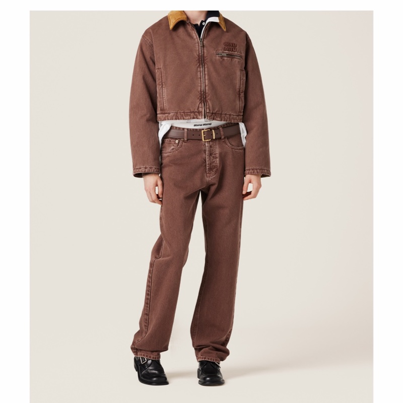 Miu Miu 女士 天鵝絨領華達呢夾克IT-38 IT-44碼-3