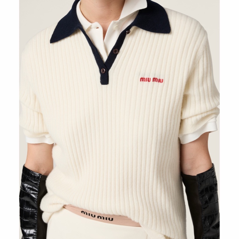 Miu Miu 女士 羅紋polo衫IT-38碼-1