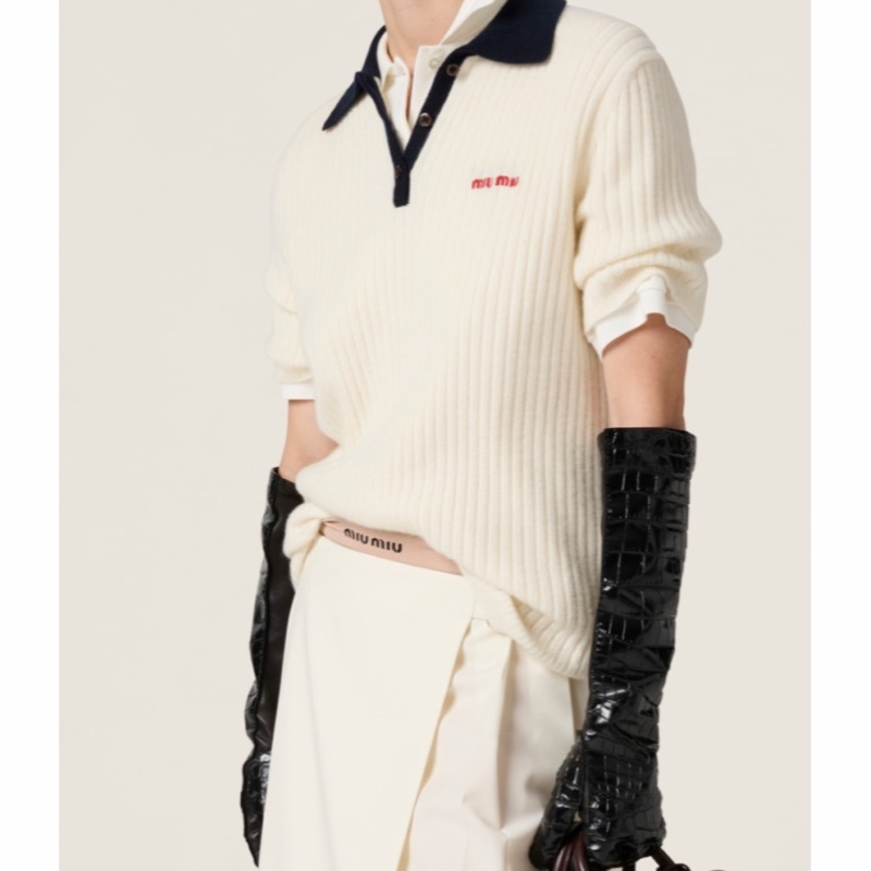 Miu Miu 女士 羅紋polo衫IT-38碼-3