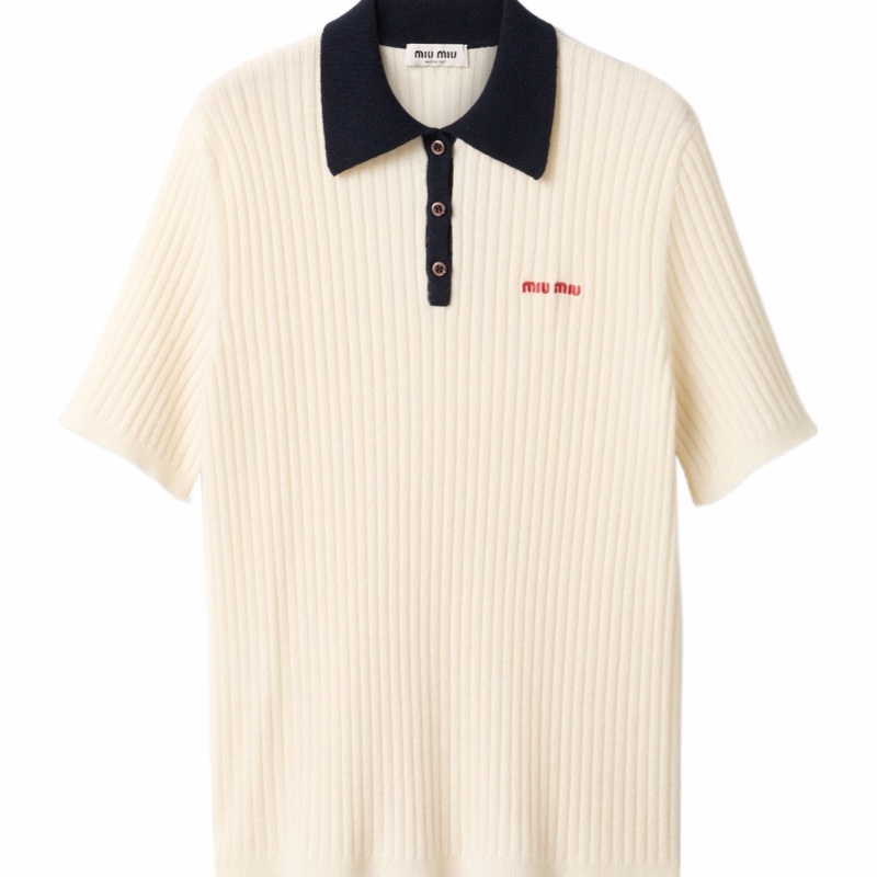 Miu Miu 女士 羅紋polo衫IT-38碼-4