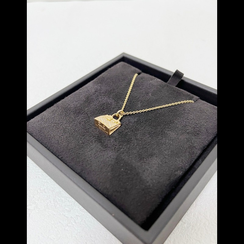 Hermes Kelly necklace 
玫瑰金满鑽-2