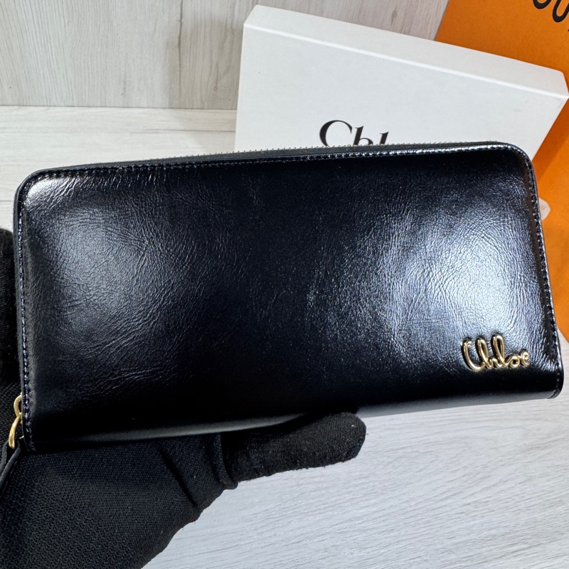 Chloe 🔥草寫字様 拉鍊長夾-1