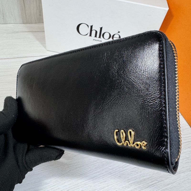 Chloe 🔥草寫字様 拉鍊長夾-3