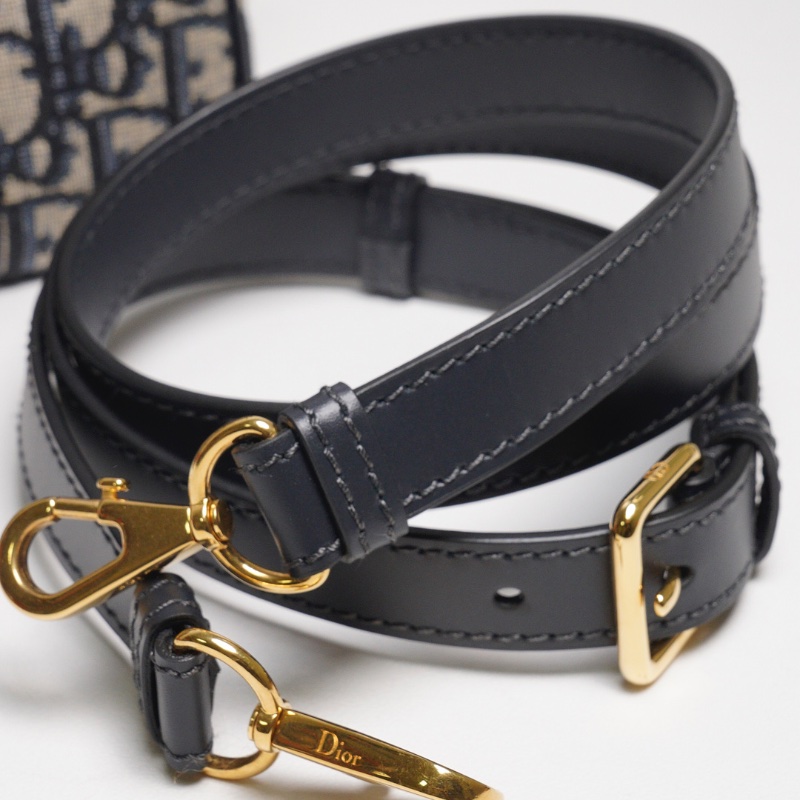 DIOR Groove 20 經典刺繡緹花布二用波士頓包(藍色)-17