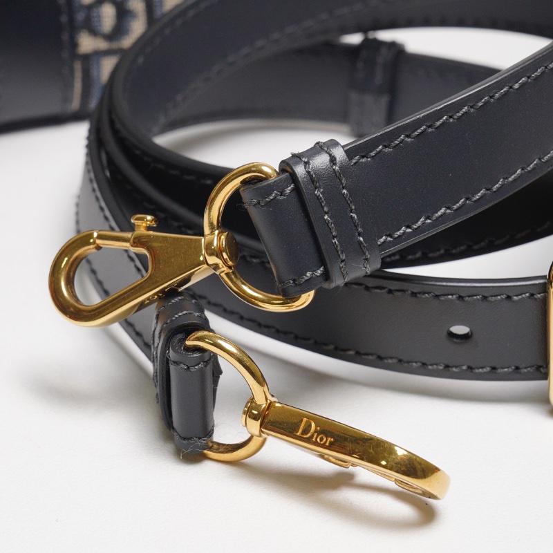 DIOR Groove 20 經典刺繡緹花布二用波士頓包(藍色)-18