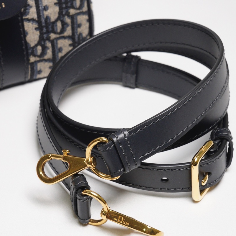 DIOR Groove 20 經典刺繡緹花布二用波士頓包(藍色)-19