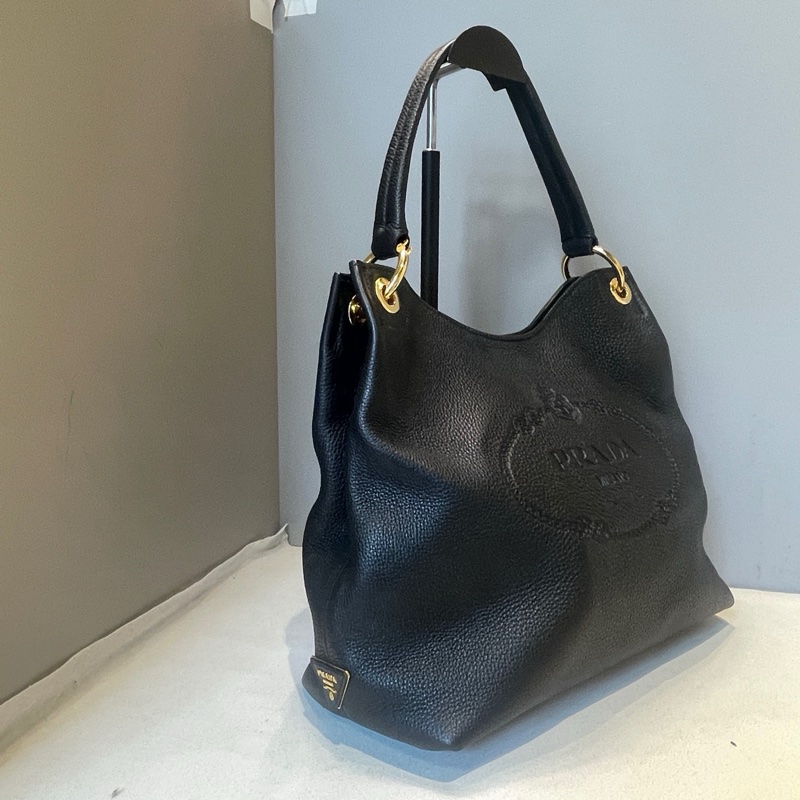 Prada/普拉達 Prada手提單肩包黑金32*28-1