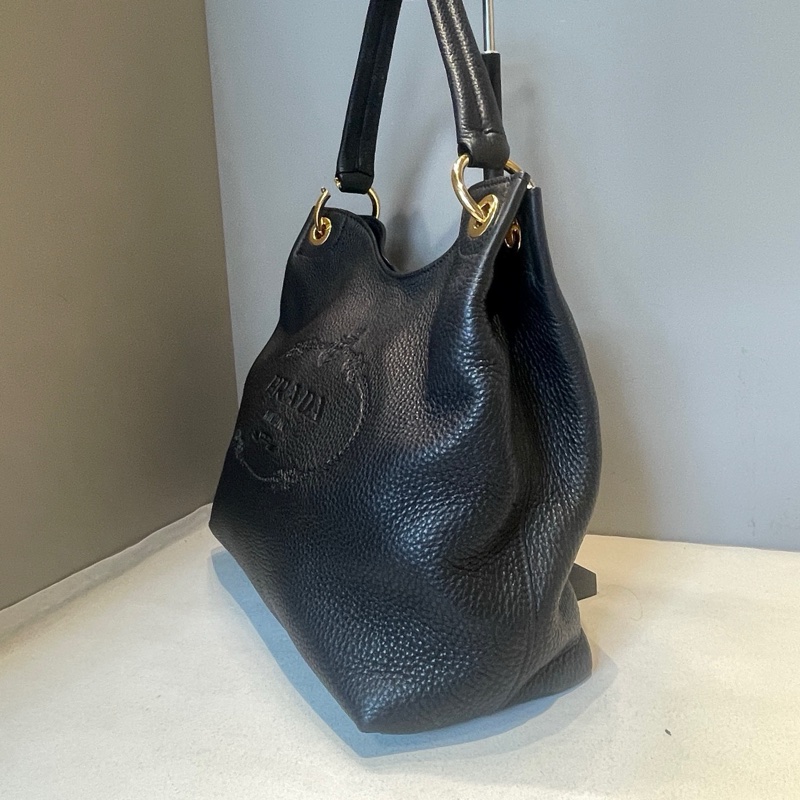 Prada/普拉達 Prada手提單肩包黑金32*28-2