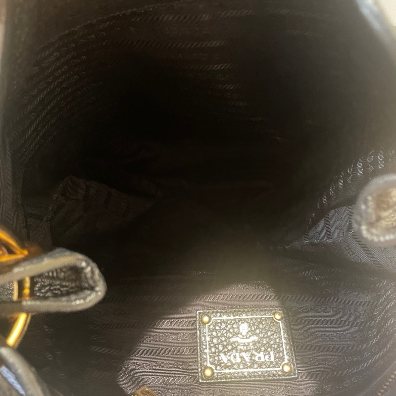 Prada/普拉達 Prada手提單肩包黑金32*28-6