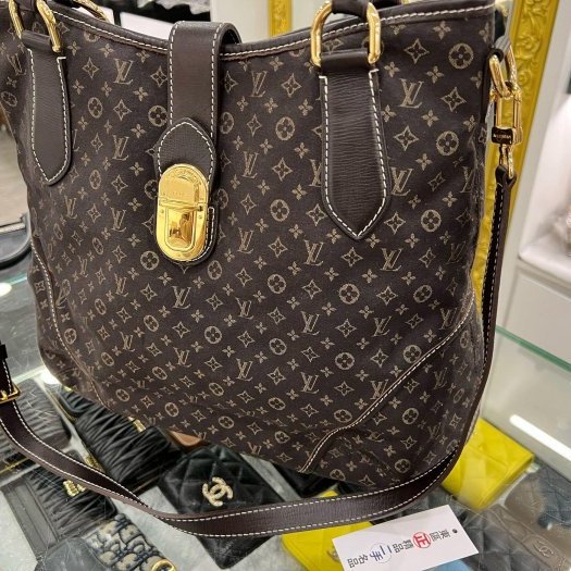 東區正精品㊣LV M56696 Elegie Monogram 咖啡色單寧布金釦兩用包手提包斜背包 RZ6250-2