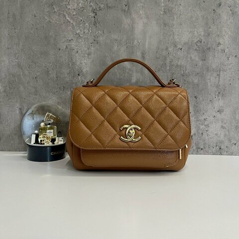 Chanel affinity 郵差包 奶茶色