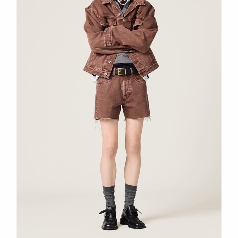 Miu Miu 女士 闊腿牛仔短褲24 25 26碼-1