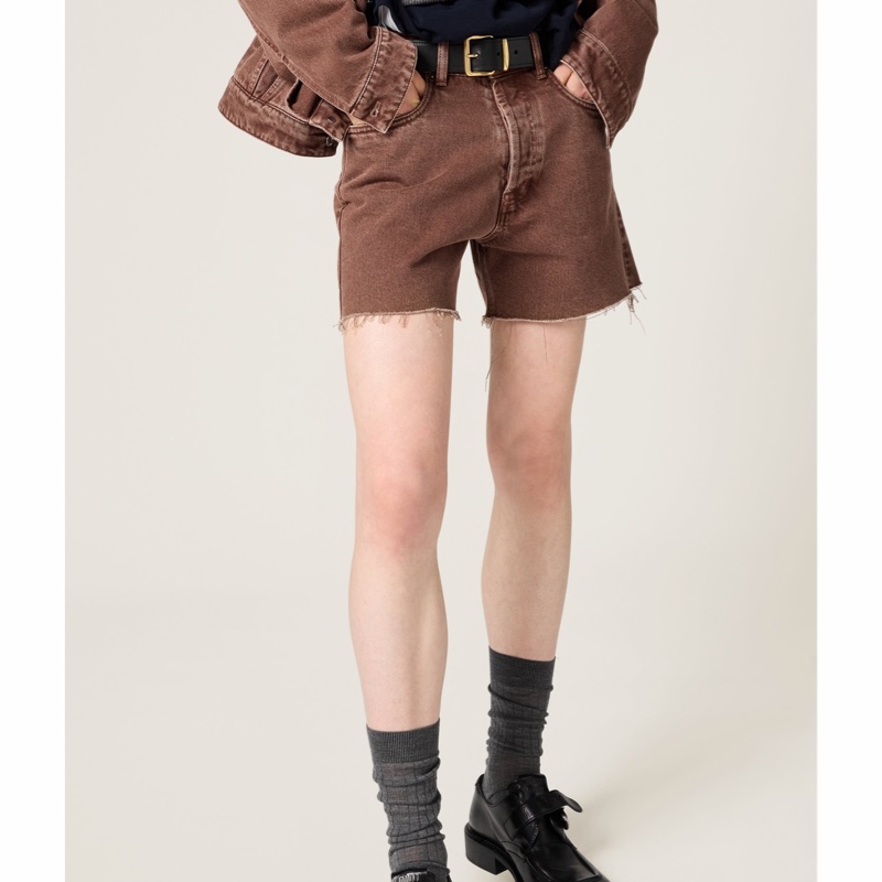 Miu Miu 女士 闊腿牛仔短褲24 25 26碼-2