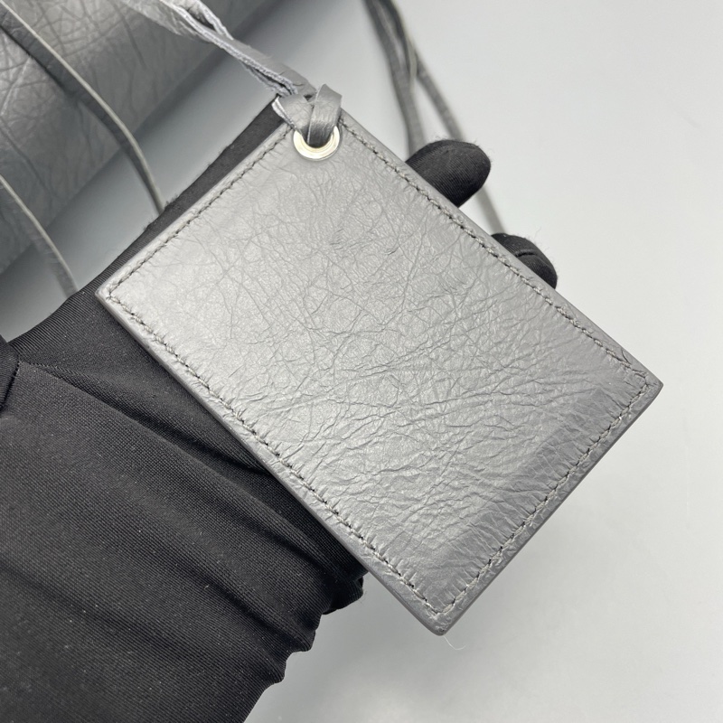 Balenciaga 巴黎世家機車包中號岩石灰刺繡肩帶 約30*18*10cm-24