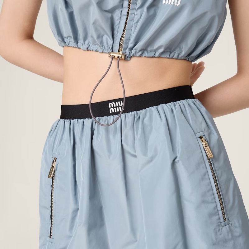 Miu Miu 女士 徽標腰邊迷你半身裙IT-36-3