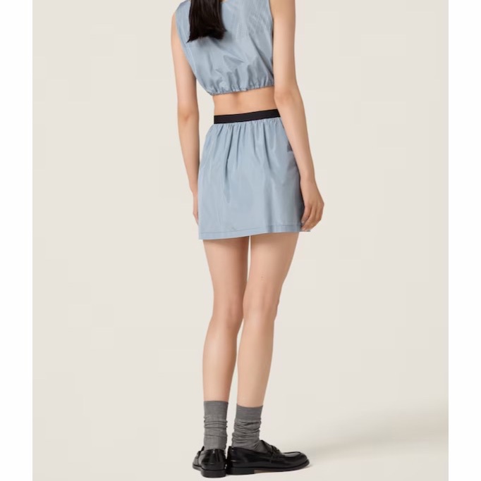Miu Miu 女士 徽標腰邊迷你半身裙IT-36-5