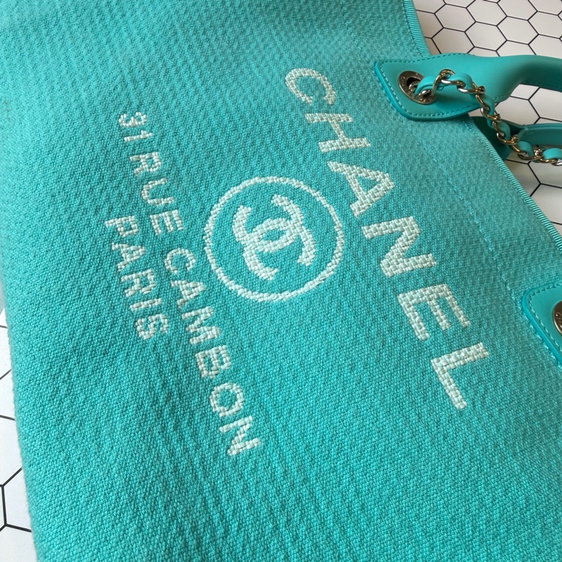 Chanel 小型購物包/沙灘包 土耳其藍-4