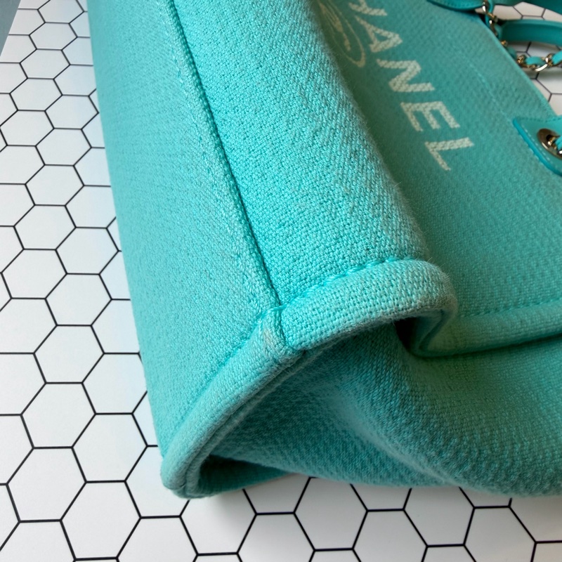 Chanel 小型購物包/沙灘包 土耳其藍-6