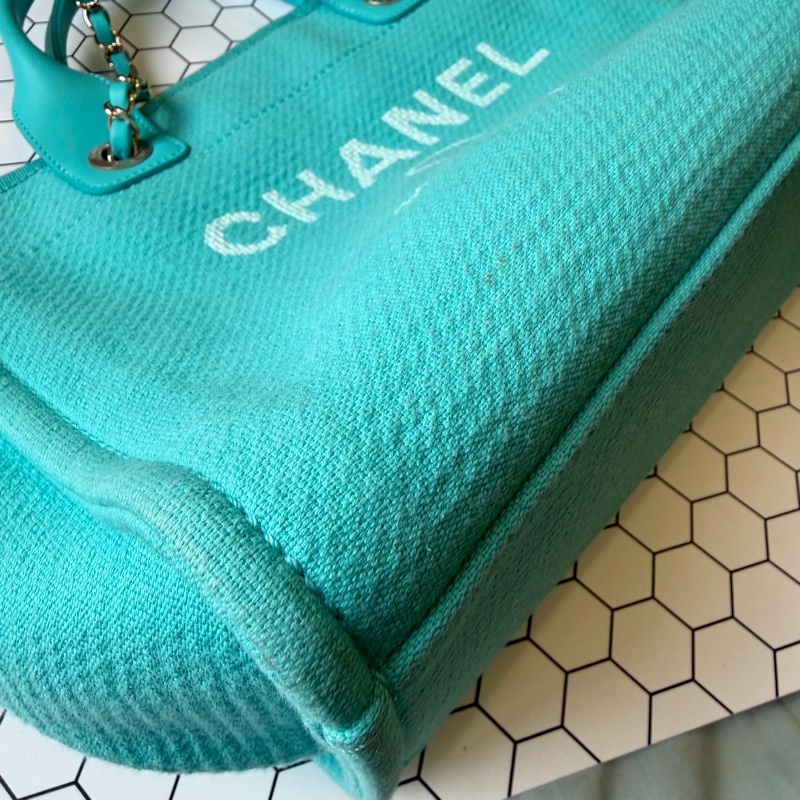 Chanel 小型購物包/沙灘包 土耳其藍-7