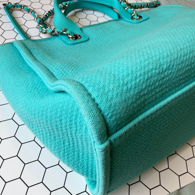 Chanel 小型購物包/沙灘包 土耳其藍-9