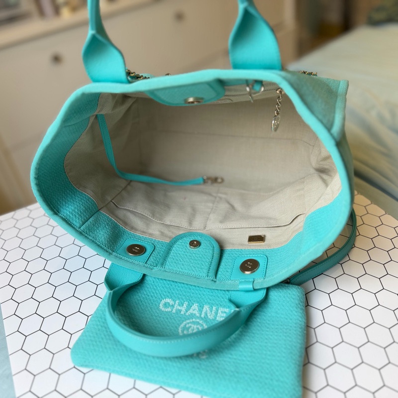 Chanel 小型購物包/沙灘包 土耳其藍-10