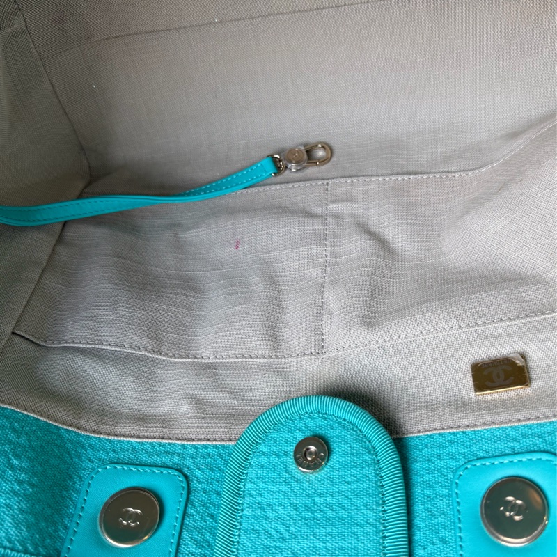 Chanel 小型購物包/沙灘包 土耳其藍-13