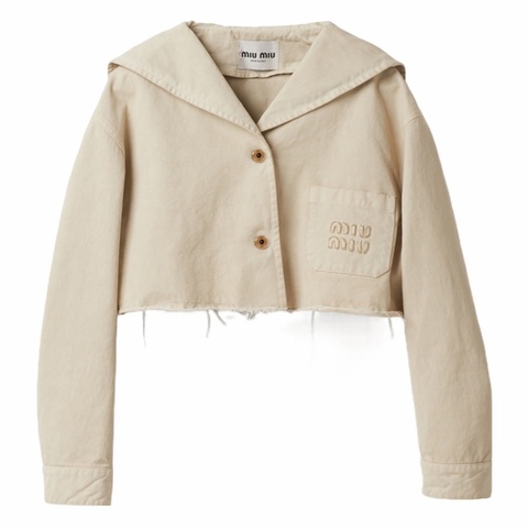 Miu Miu 女士 徽標刺繡休閒夾克IT-38 IT-40碼